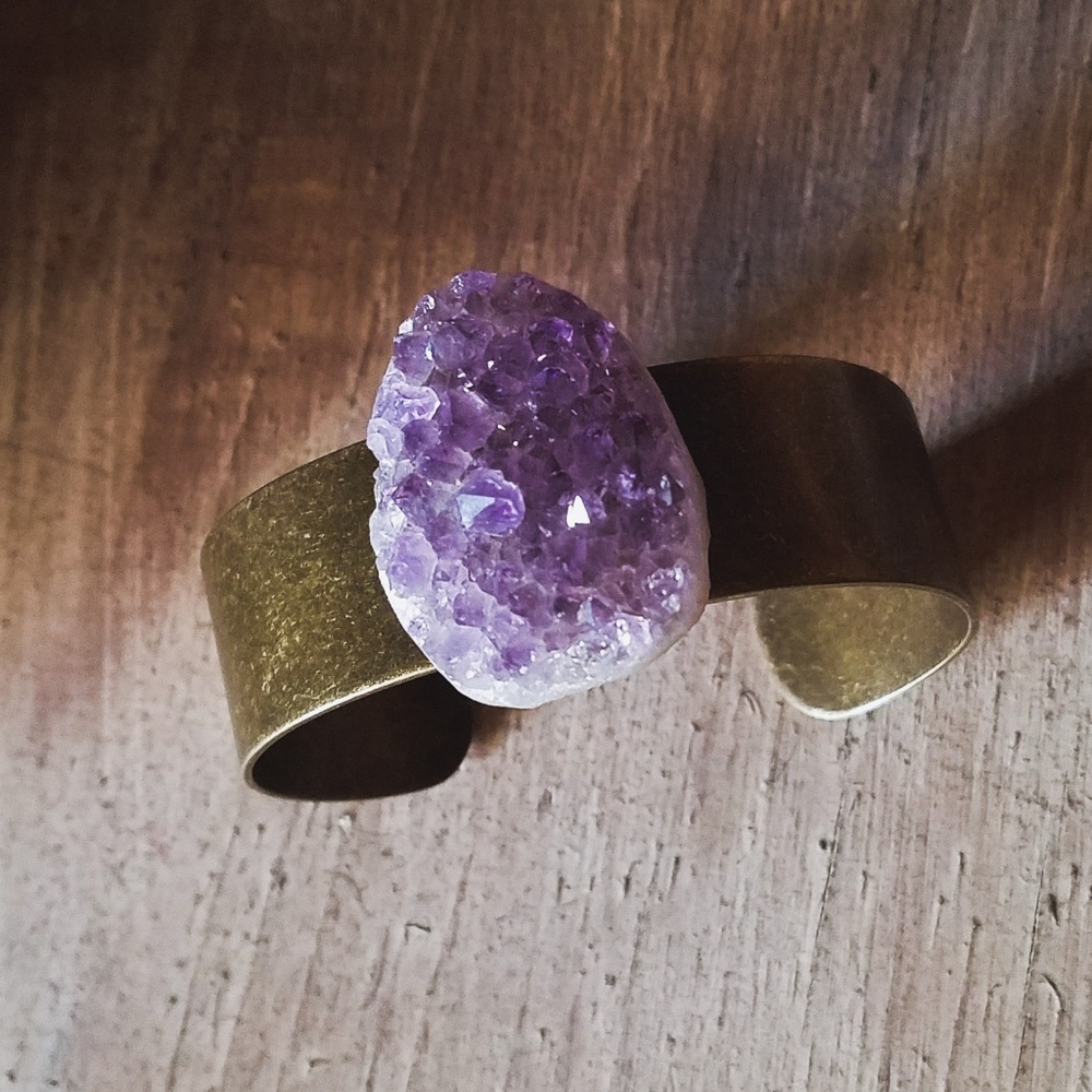 "Marveled Majesty"- Purple Amethyst Cuff Bracelet